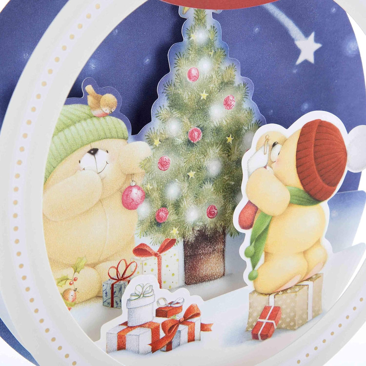 Forever Friends Snow Globe Design Fiancée Large Christmas Card