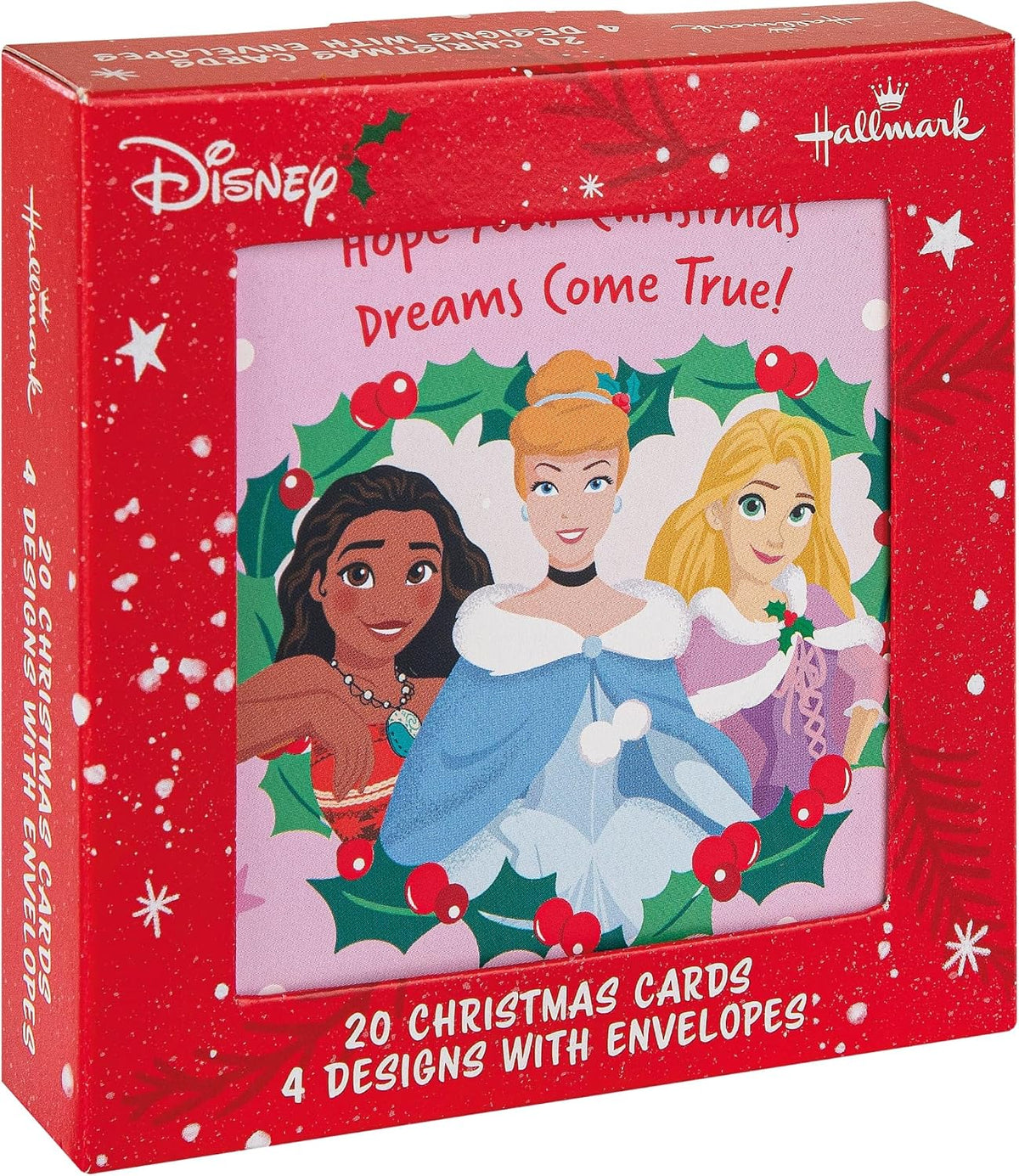 Disney Princess Pack of 20 in 4 Designs Christmas Cards