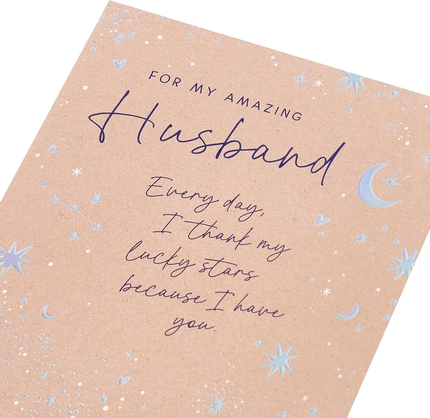 Moon and Stars Design Husband Birthday Card