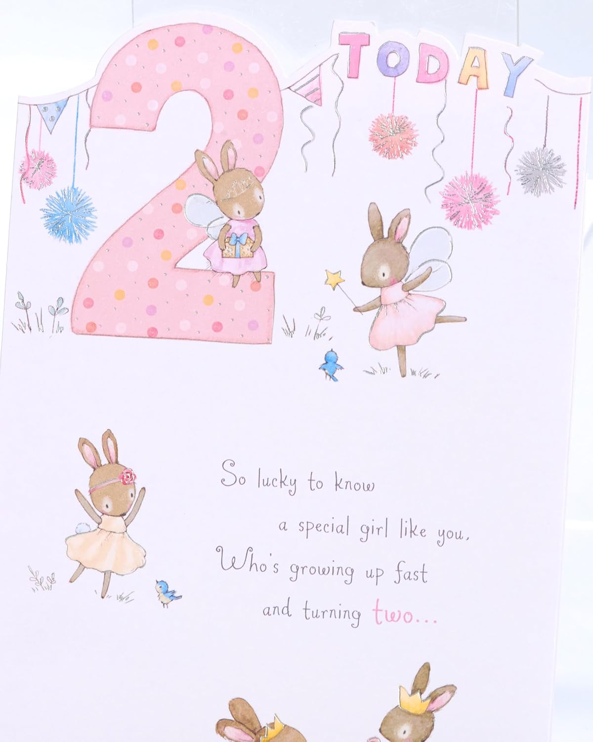 Bunny Design Special Girl 2nd Kids Birthday Card
