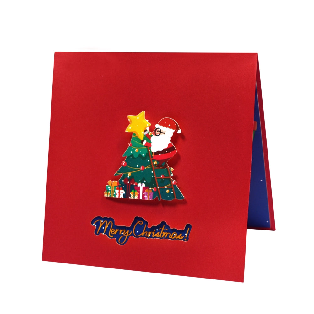 Santa Driving a Red Car Festive 3D Pop Up Christmas Card