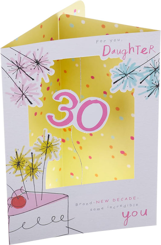 Contemporary 3D Design 30th Daughter Birthday Card