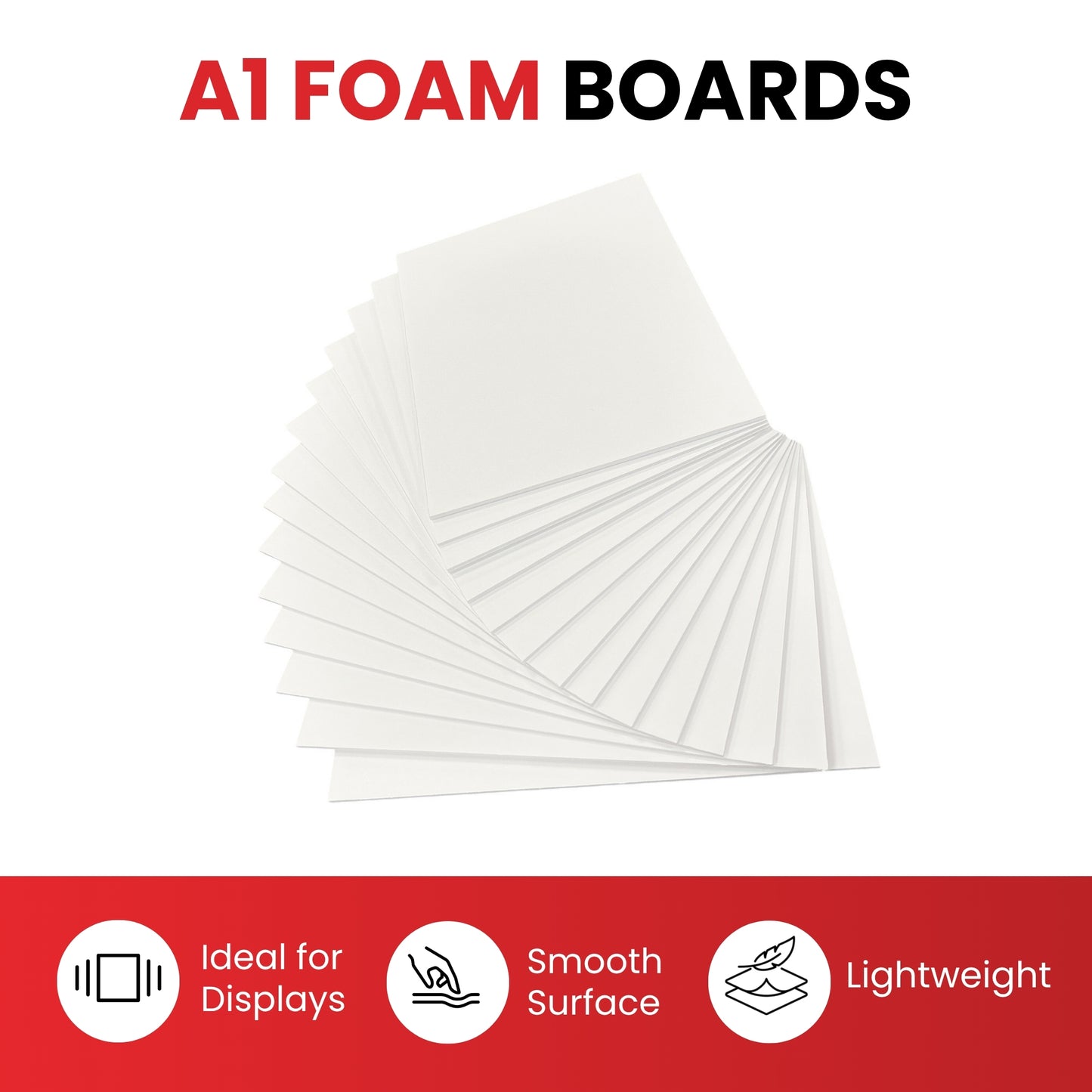 Pack of 10 A1 5mm White Foam Boards – 594 x 841mm