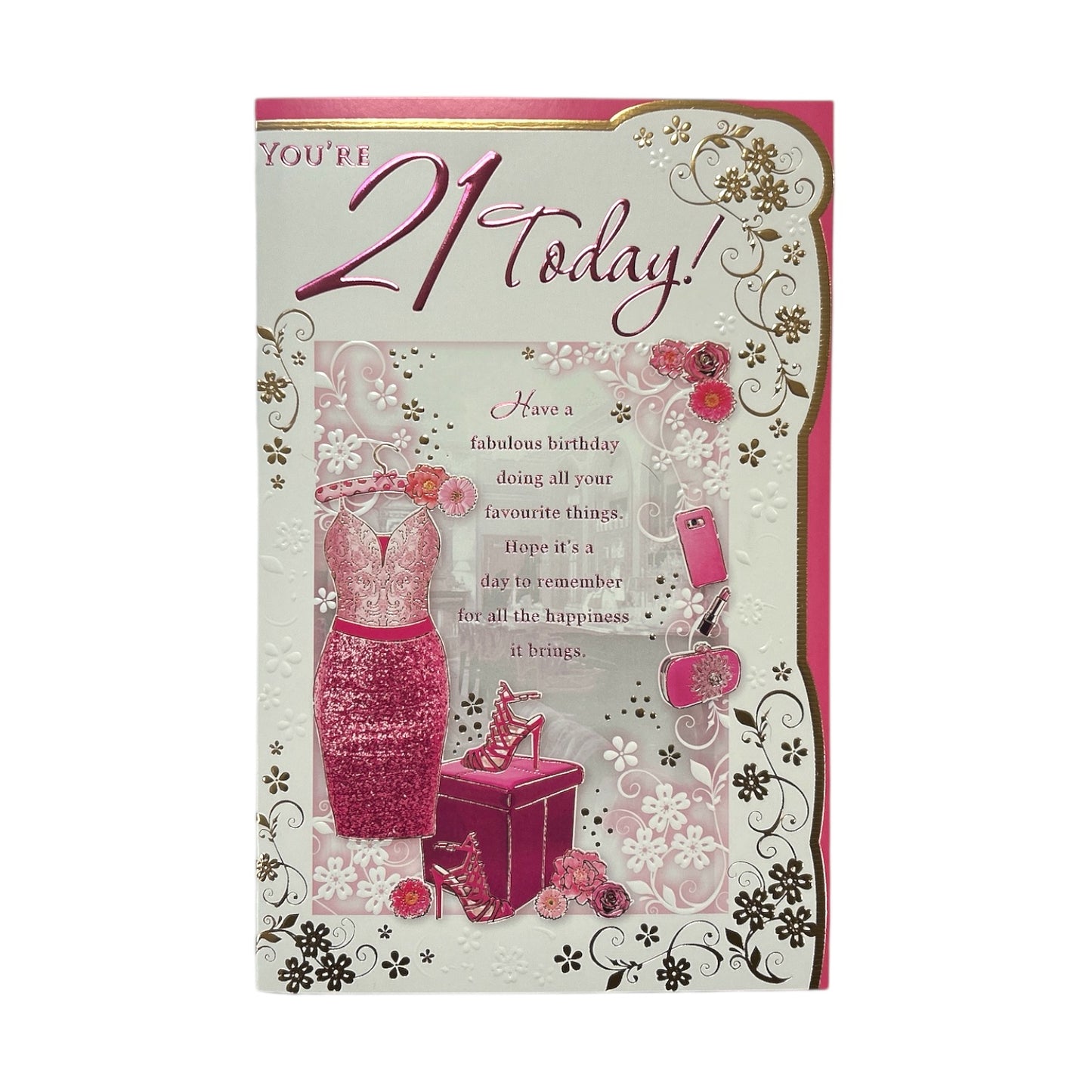 Age 21 Pink Dress and Sandals Design Opacity Birthday Card