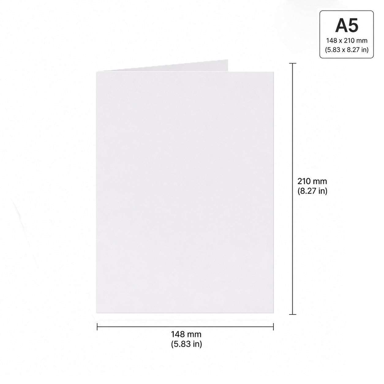 Pack of 5 A5 Blank White 260gsm Greeting Cards – Design Your Own Cards