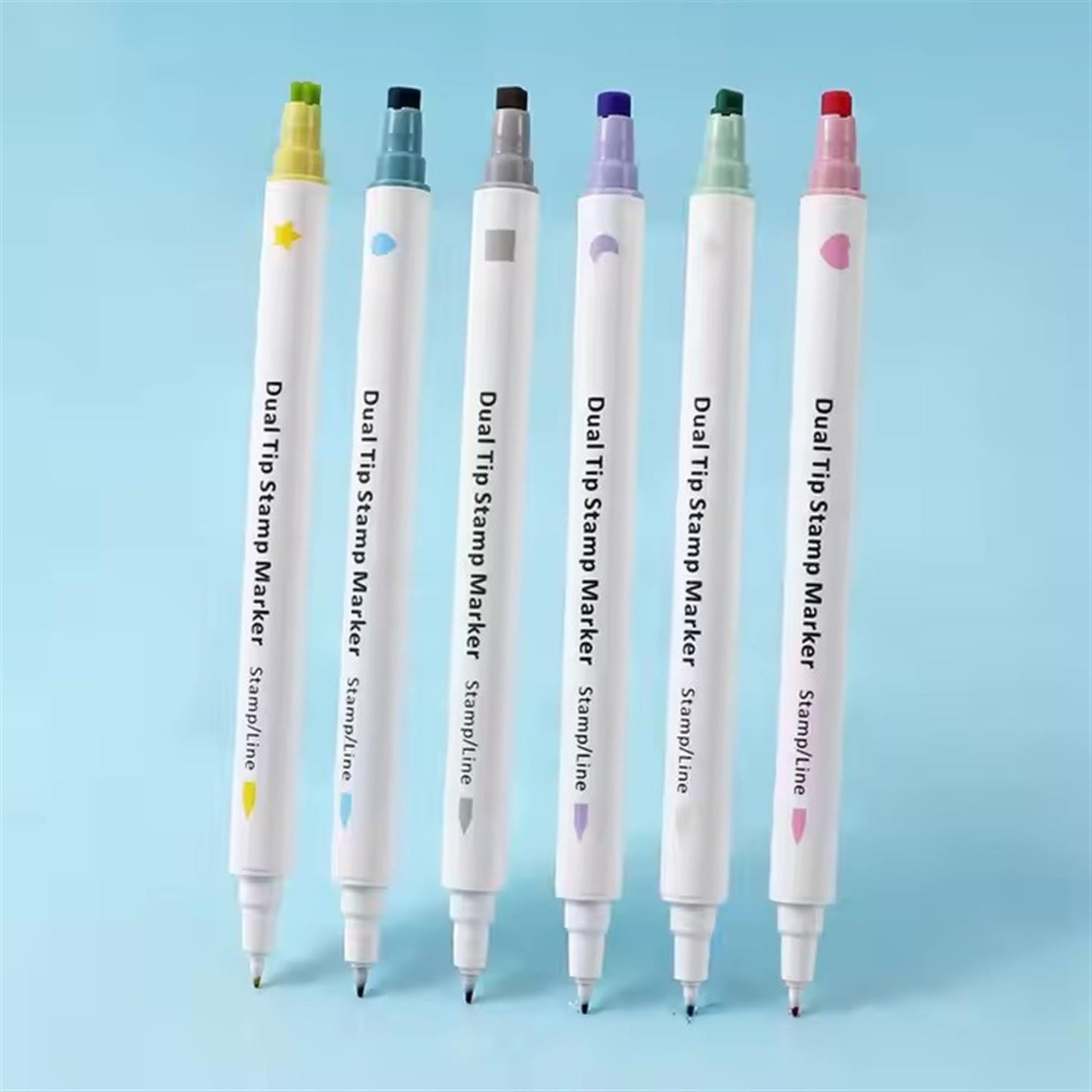 Pack of 6 Dual Tip Stamp Markers