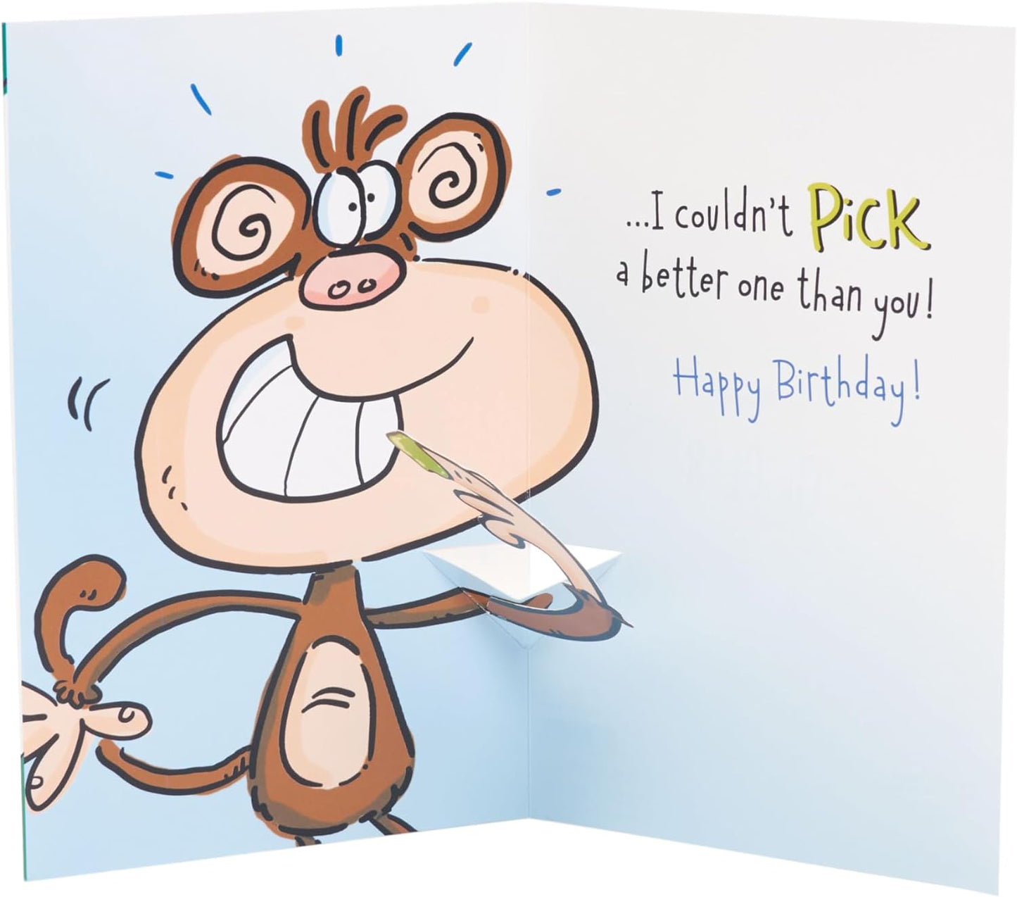 Funny Pop-Up Monkey Snot Design Brother Birthday Card