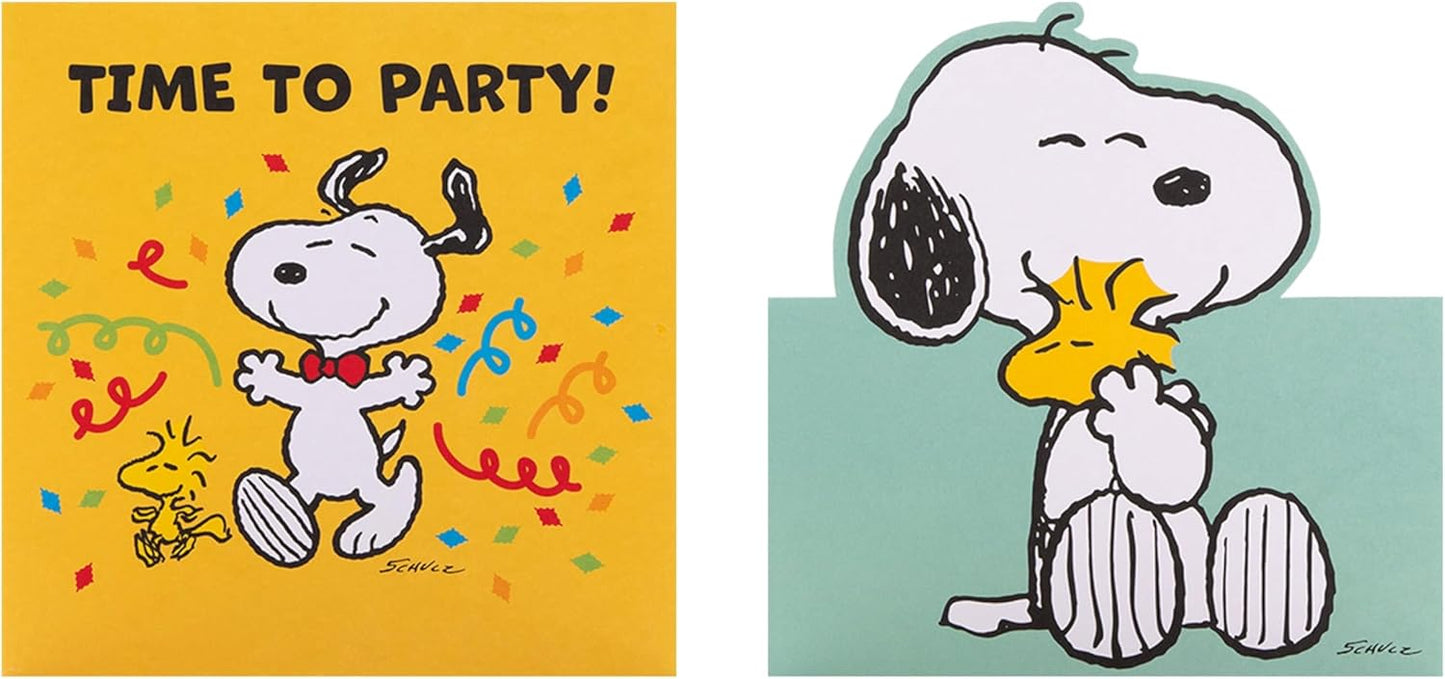 Peanuts Comic Snoopy & Woodstock Pack of 10 in 5 Designs Birthday Cards