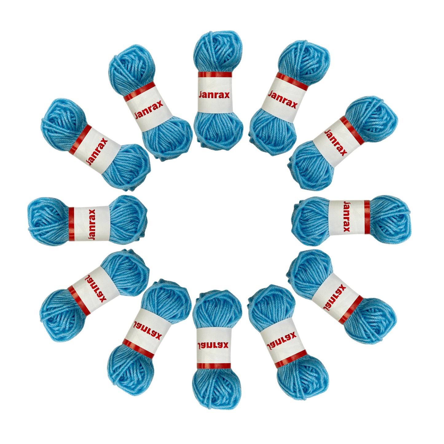 Pack of 5 Light Blue Acrylic Yarn Rolls – 10g each, 4 Strand 8 Ply Knitting Wool