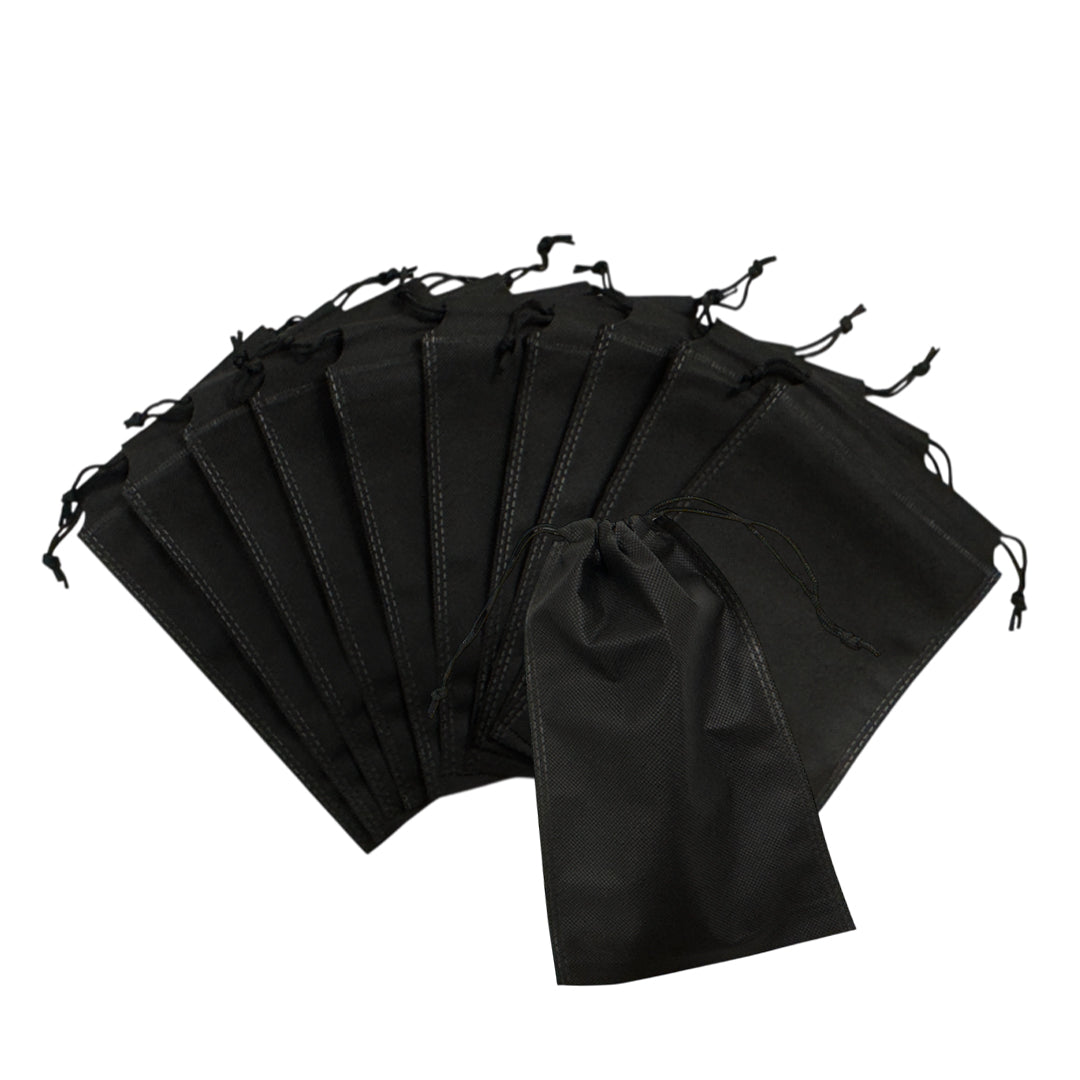 Pack of 50 Black Coloured 27x20cm Non-Woven Drawstring Bags