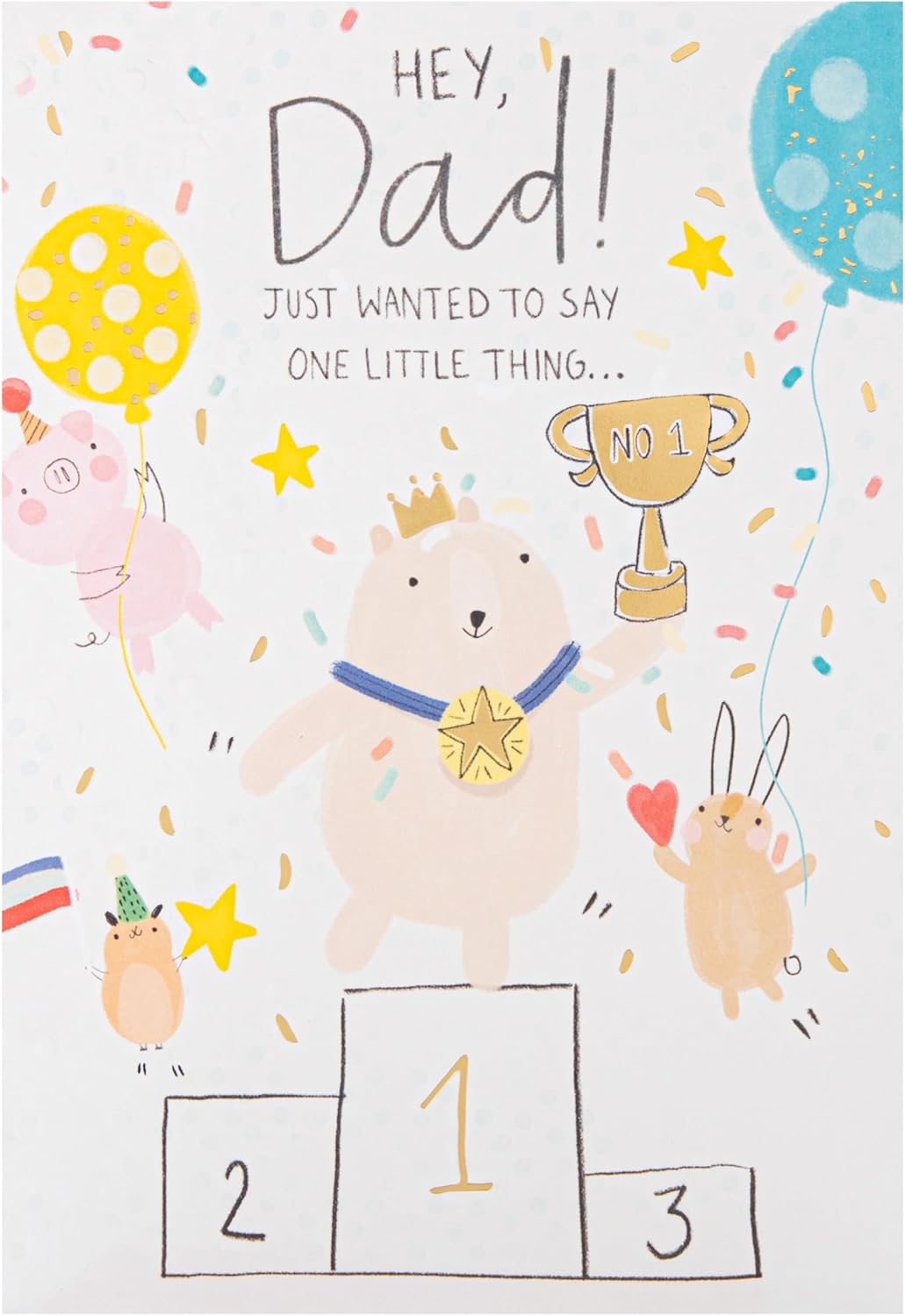 Pop-Up Balloons & Bear For Dad Father's Day Card