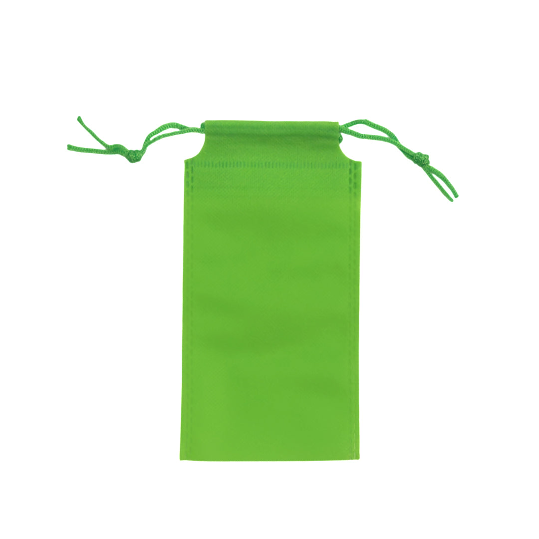 Pack of 100 Light Green Coloured 43x34cm Non-Woven Drawstring Bags