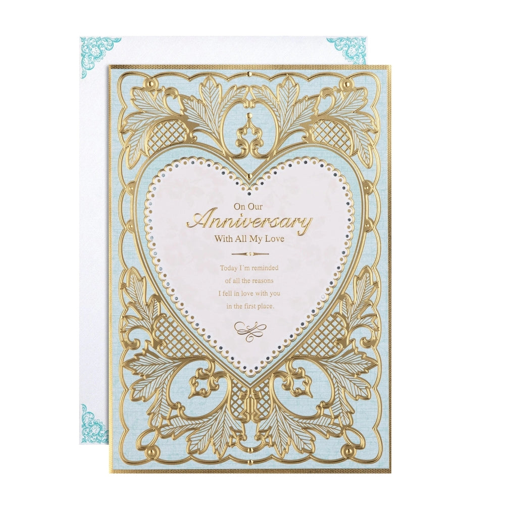 Intricate Traditional Floral Design Anniversary Card