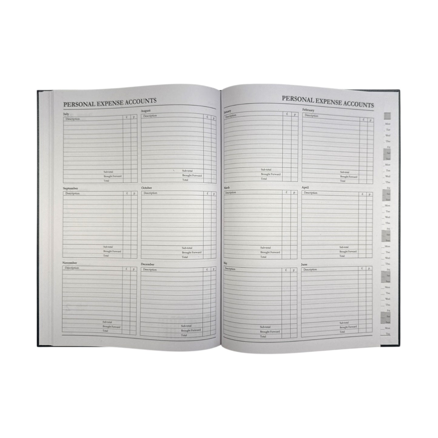 Janrax 2025-2026 A4 Week to View Black Academic Diary