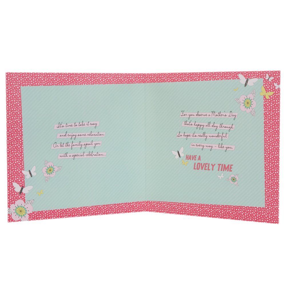 'Mum Contemporary 3D Rosette' Large Square Mother's Day Card