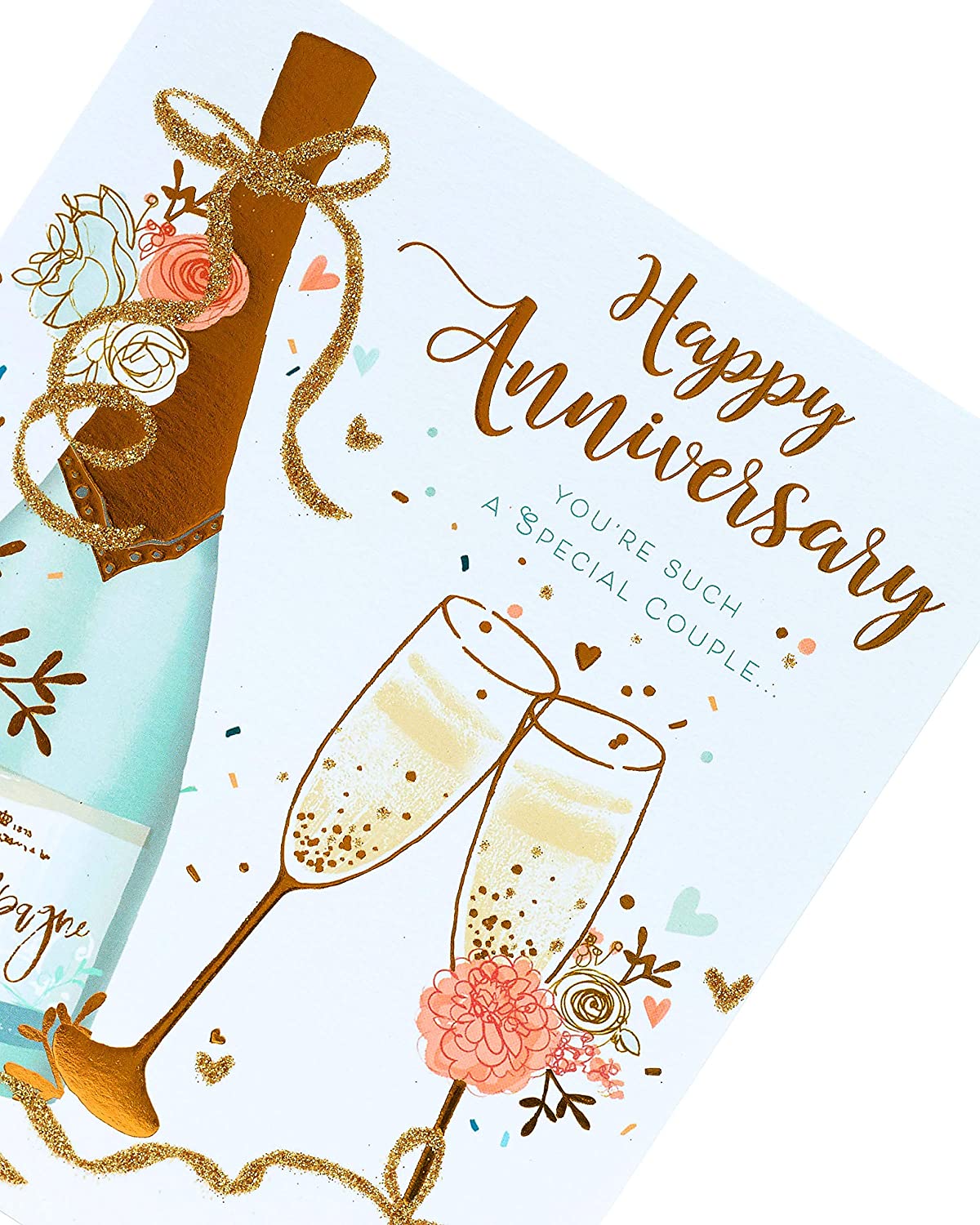 Champagne Gold Foil Design Special Couple Wedding Anniversary Card