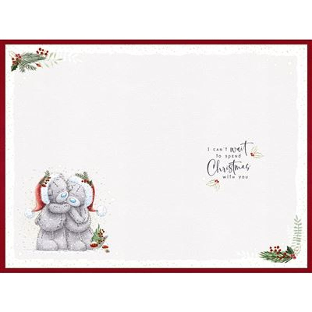 Bears Looking Up Design Handsome Fiancé Handmade Christmas Card