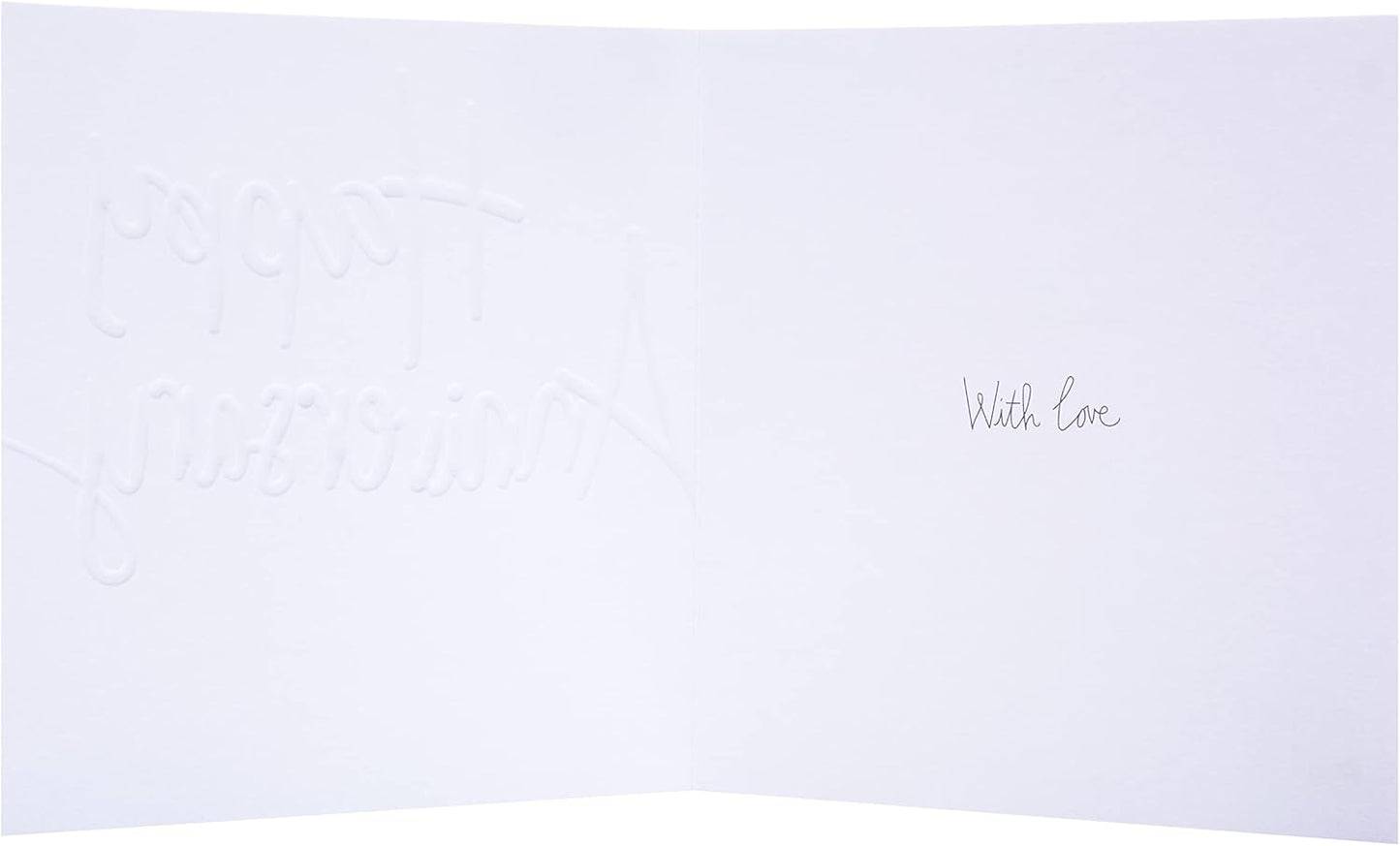 Contemporary Embossed Text Design Anniversary Card