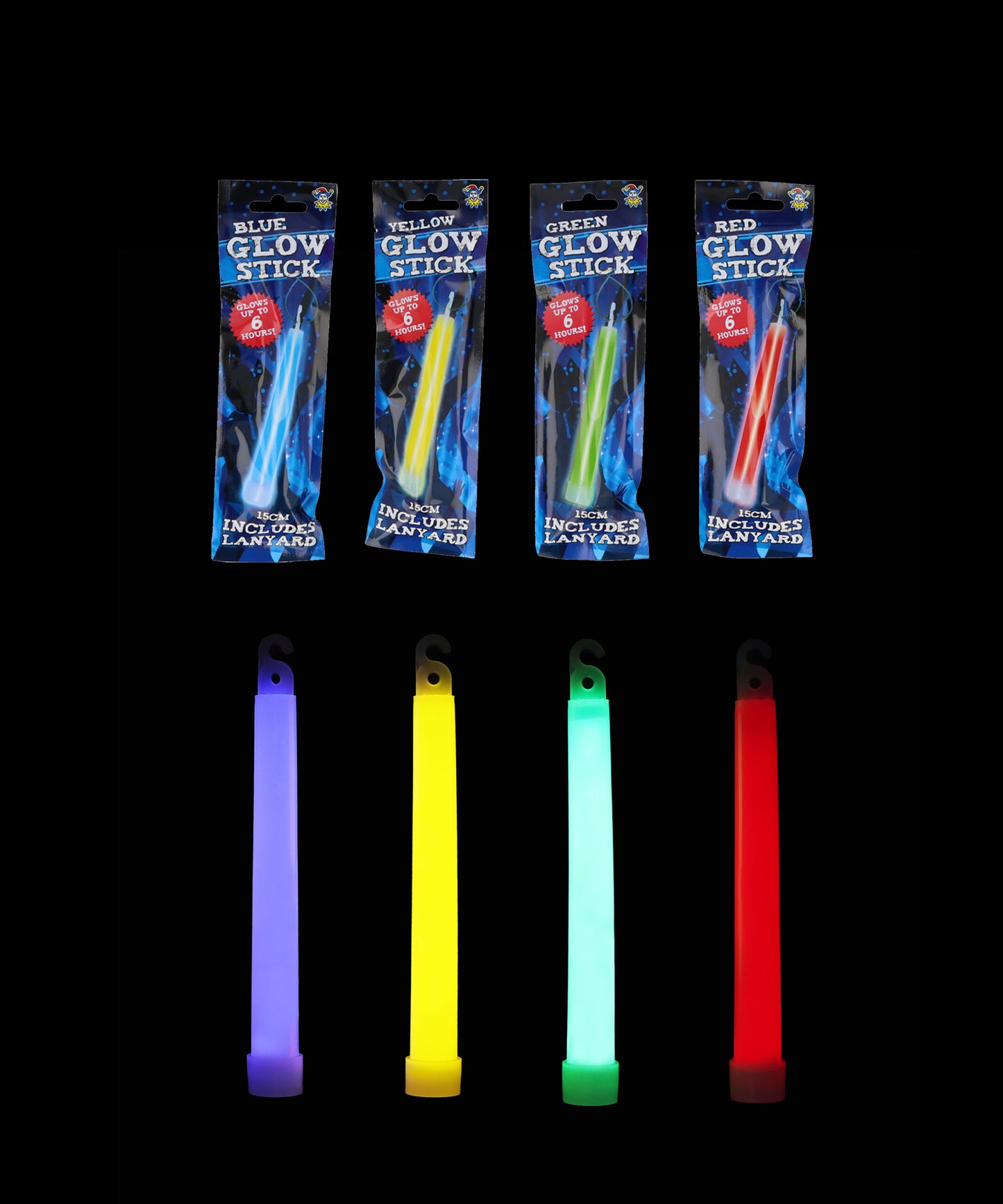 Single Glow Sticks (15cm) with Lanyards