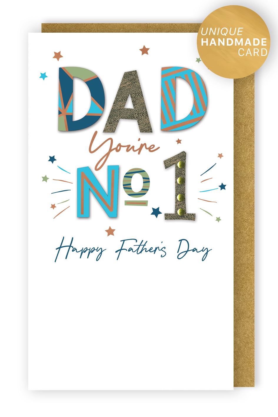 You're No1 Dad Embellished Hand-finished Father's Day Card
