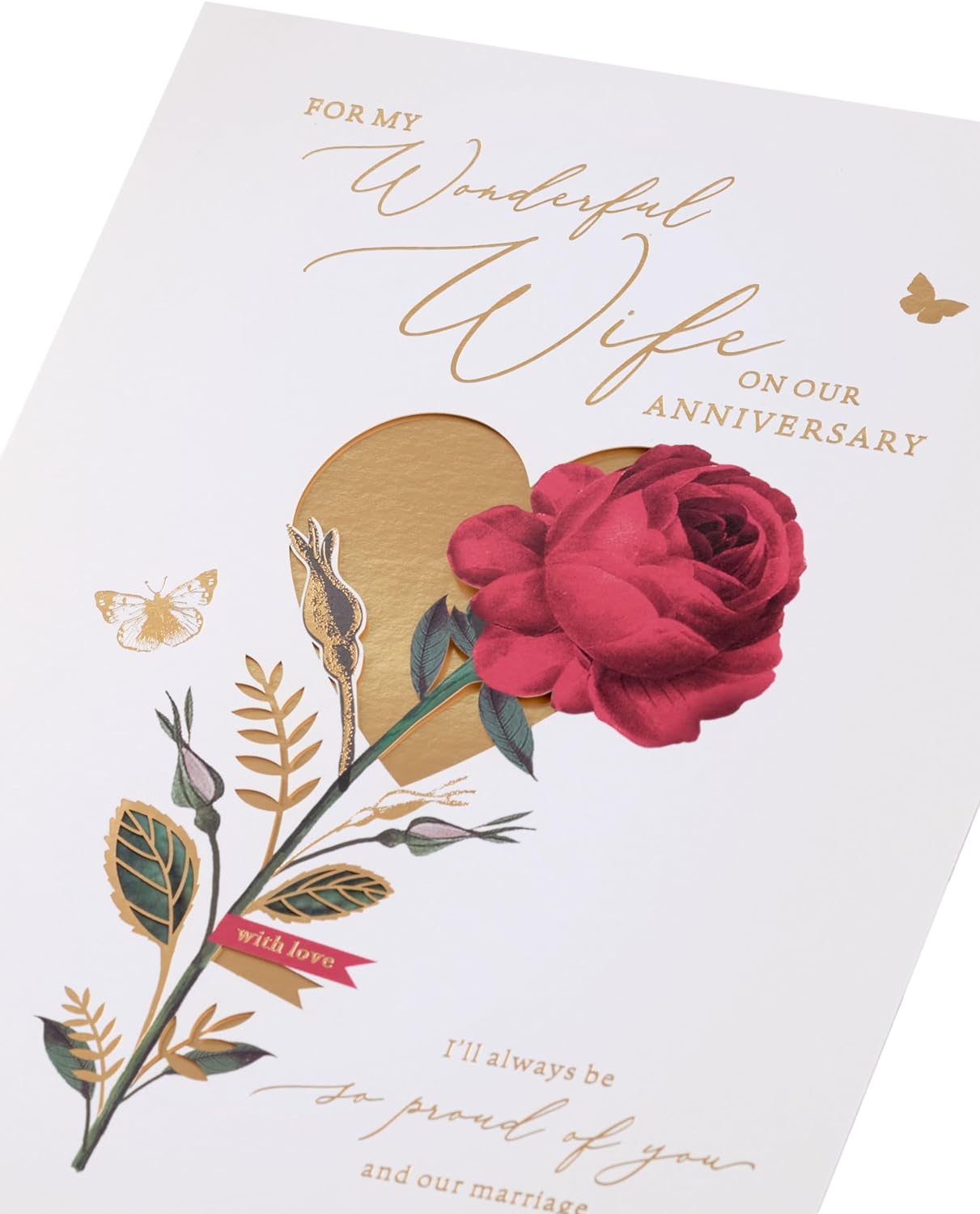 Stunning Rose Design Wife Anniversary Card