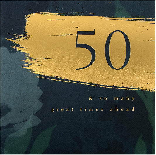 50th Birthday Card Classic Text Based Design