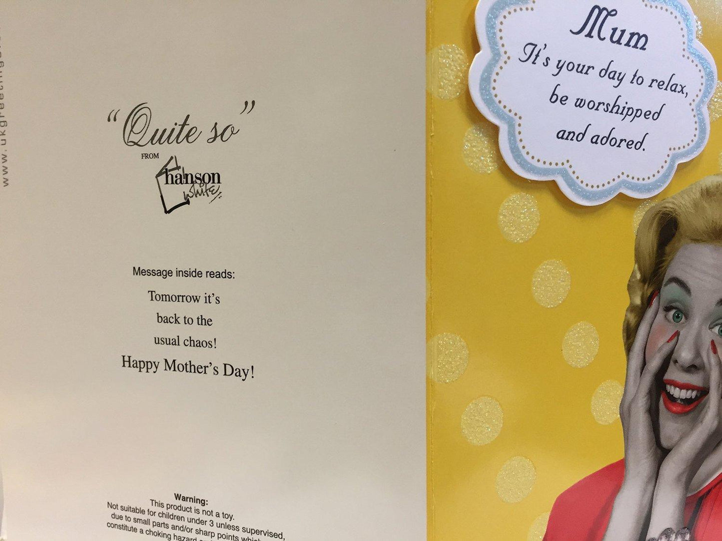 Mum It's Your Day Relax Retro Humour Mother's Day Card