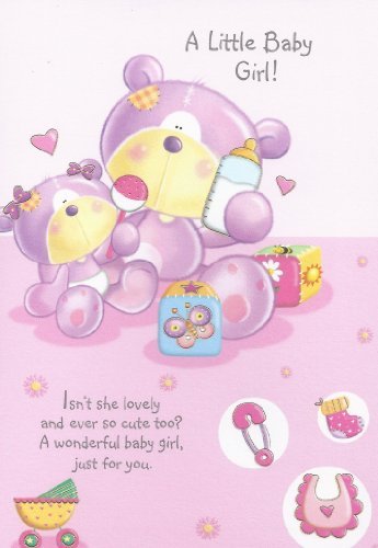 A Little Baby Girl Pink Greeting Card