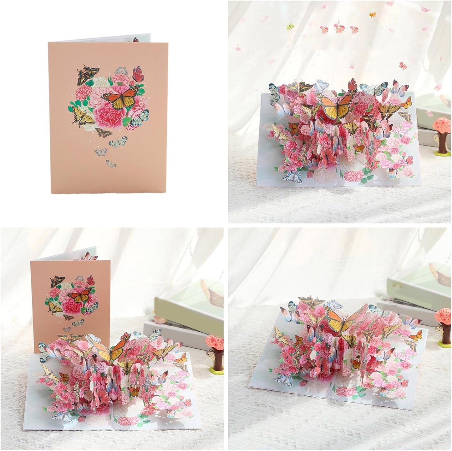 Floral Harmony Butterfly 3D Pop Up Greeting Card