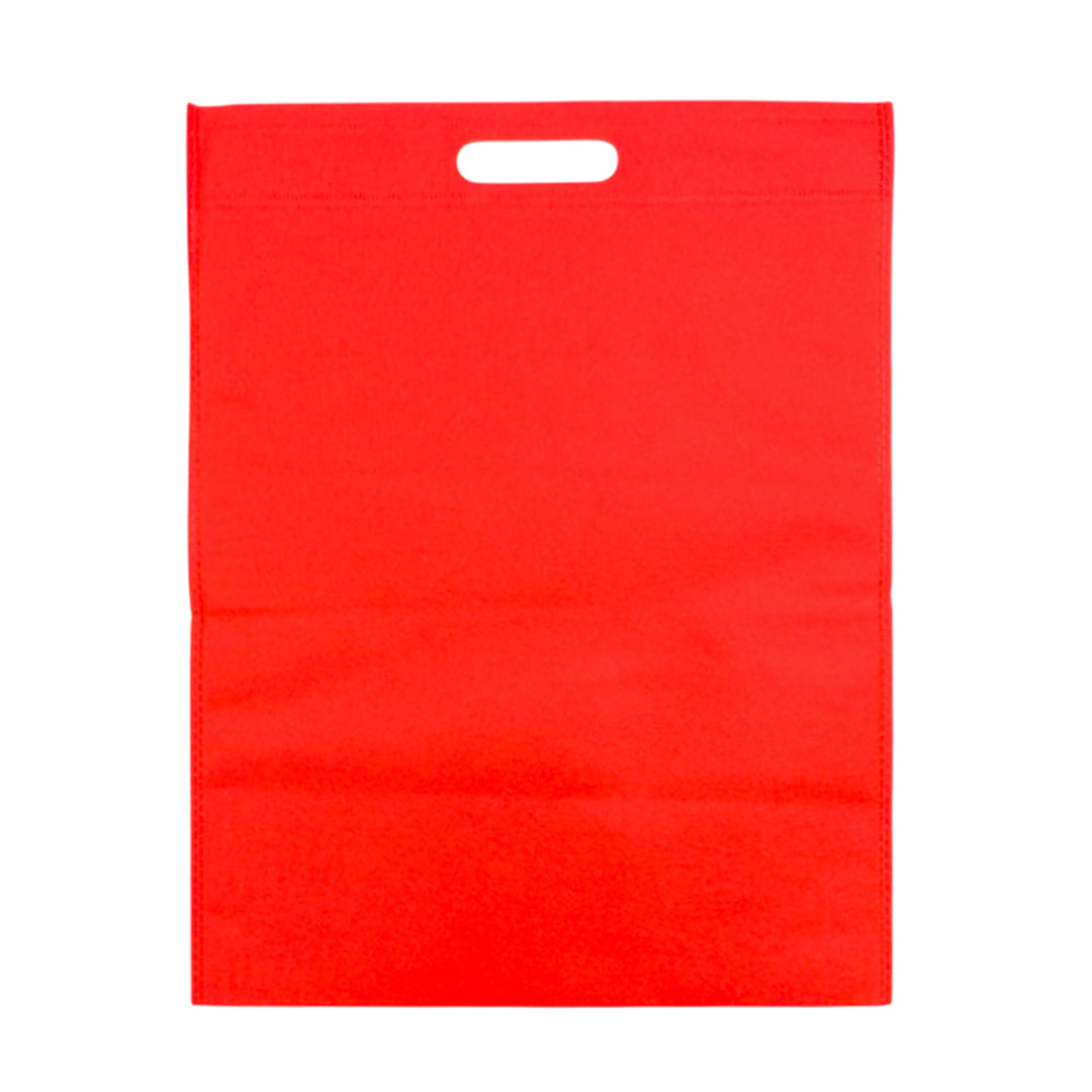 Pack of 25 Red Coloured 45x35cm Non-Woven Patch Handle Bags