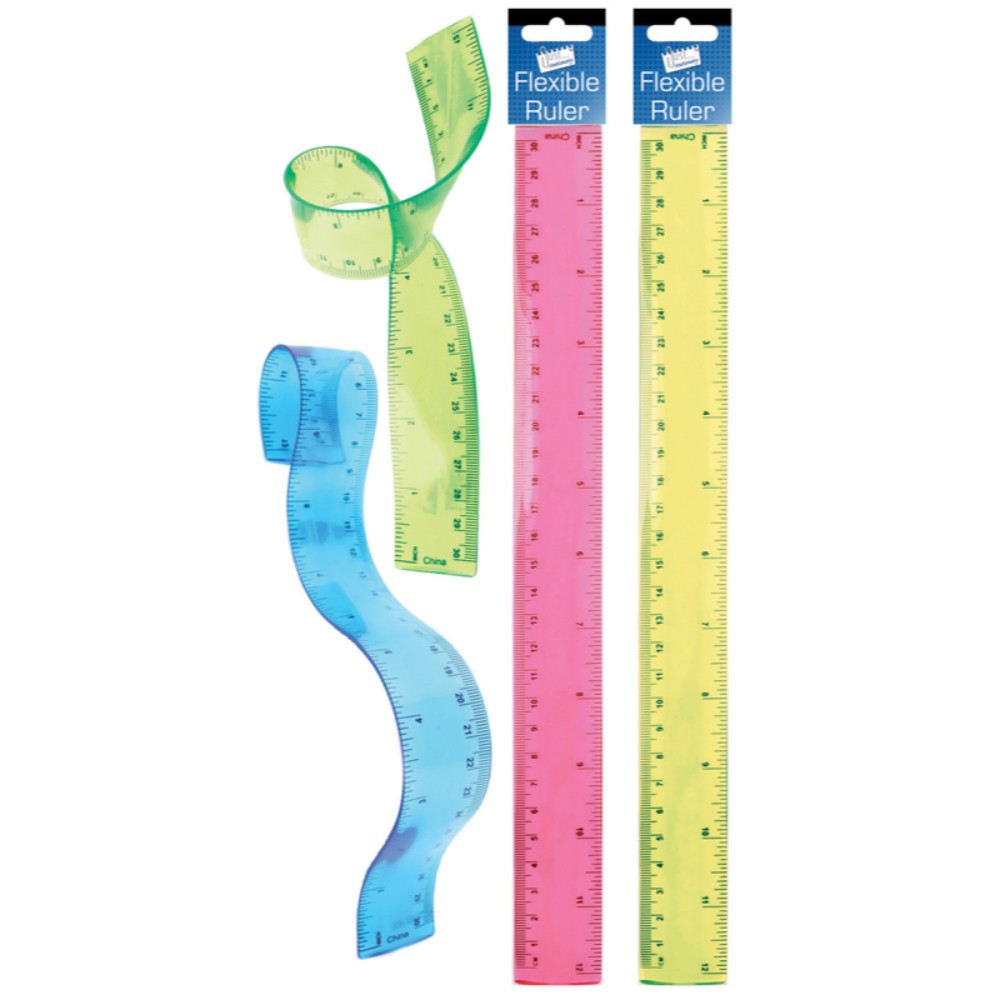 Just stationery 12" 30cm Transparent Bendy Flexible Ruler School