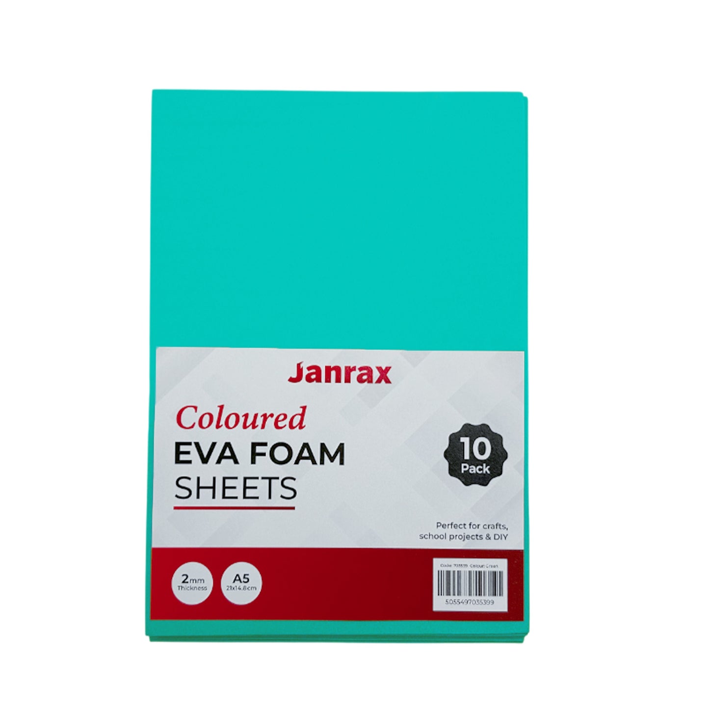 Pack of 10 A5 Aqua Green Coloured Eva Foam Sheets