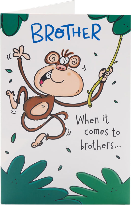 Funny Pop-Up Monkey Snot Design Brother Birthday Card