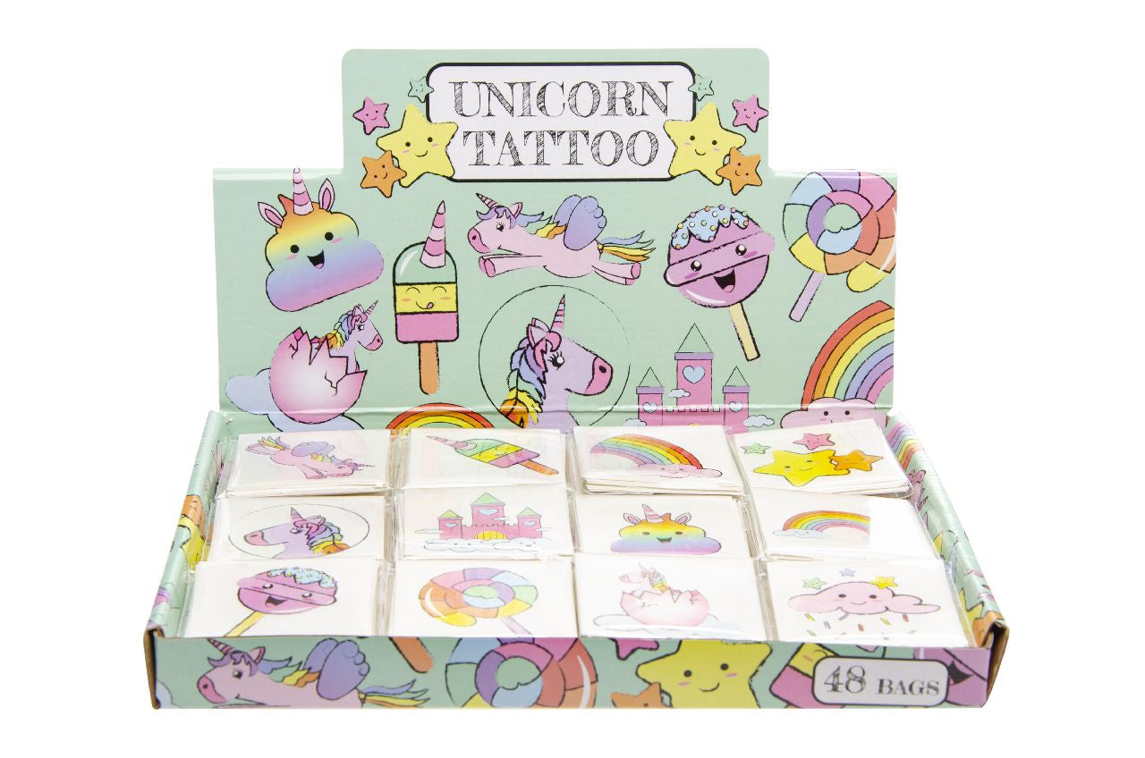 48 Pack of 12 Pieces Unicorn Tattoos