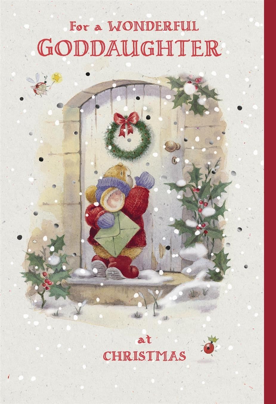 Traditional Winter Scene Wonderful Goddaughter Christmas Card