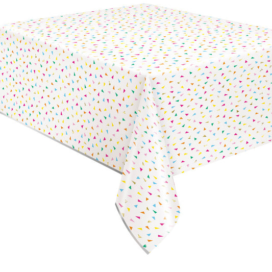 54" x 84" Bright Triangle Birthday Rectangular Foil Table Cover