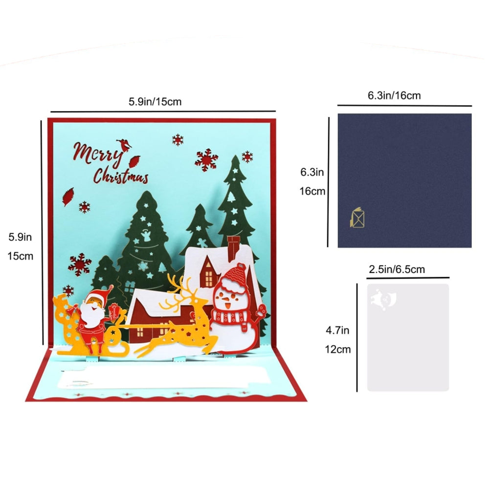 Santa Claus and Winter Scene 3D Pop Up Christmas Card