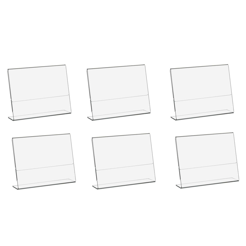 Pack of 6 A6 Horizontal Design L-Shape Transparent Acrylic Label Sign Holder