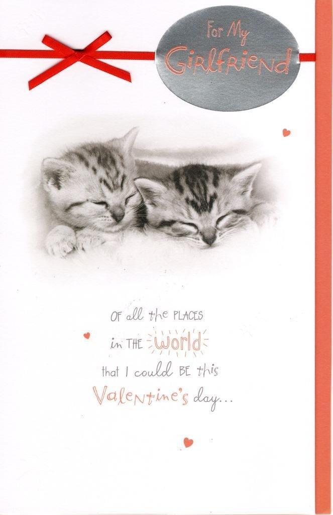Girlfriend Cute Kitten Talk To The Paw Valentine's Day Greeting Card