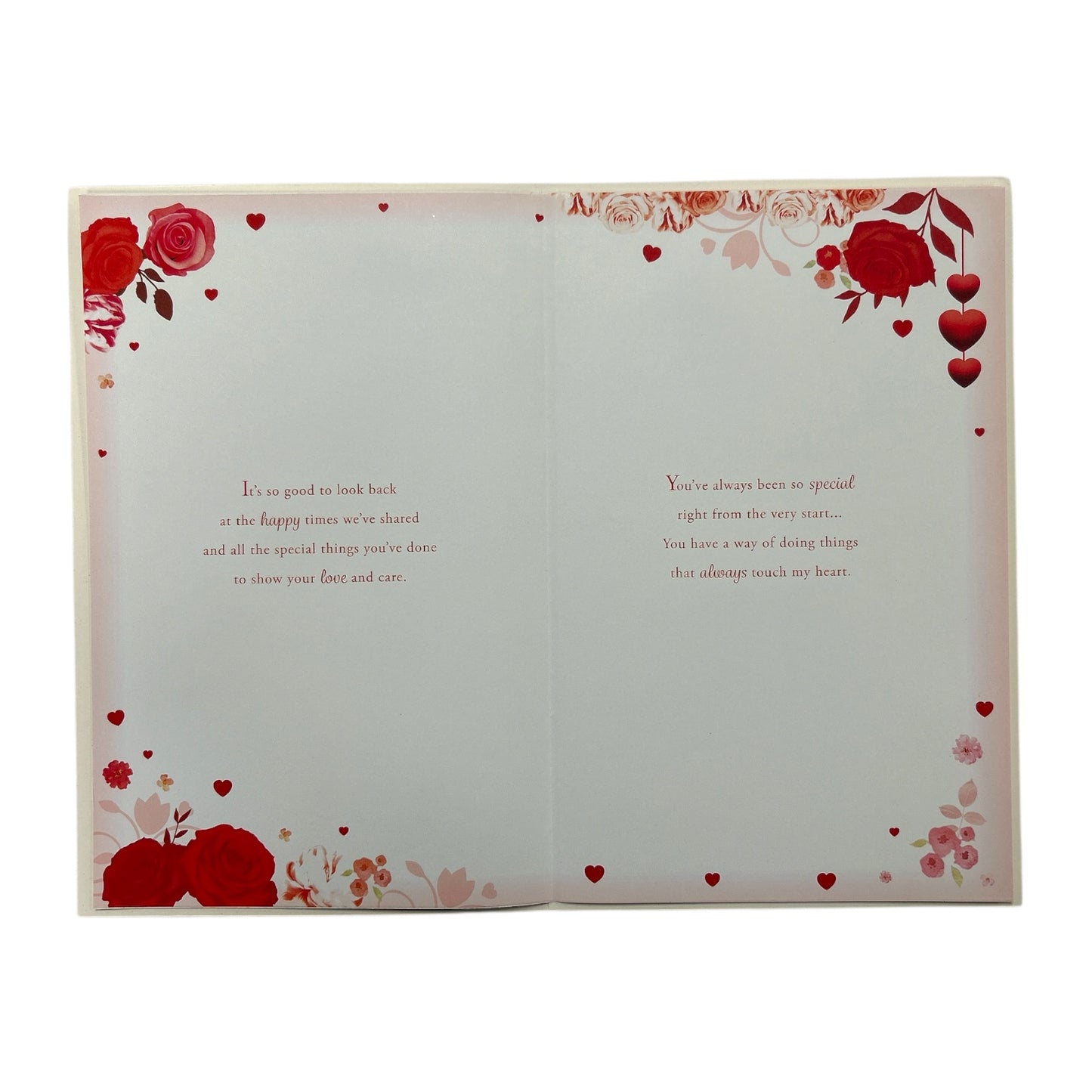 To My Wife Hearts and Champagne Glass 8 Page Insert Valentine's Day Card