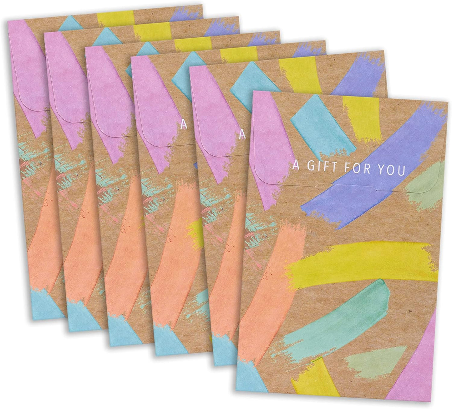 Brush Stroke Pink & Gold Design Multipack of 6 Money Wallets Cards