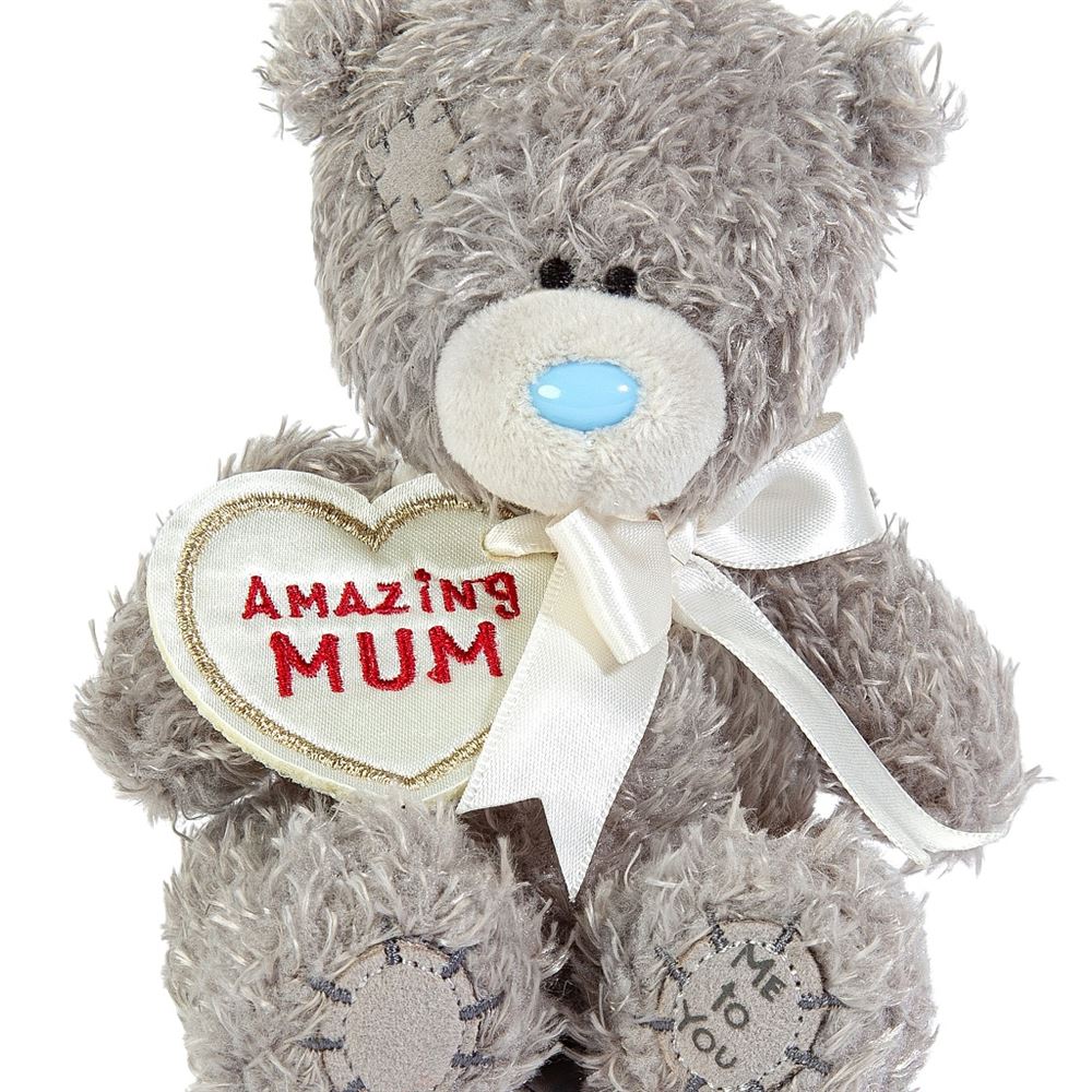 Me to You Tatty Teddy 'Amazing Mum' 10cm Plush Bear With Embroidered Flower Official Collection