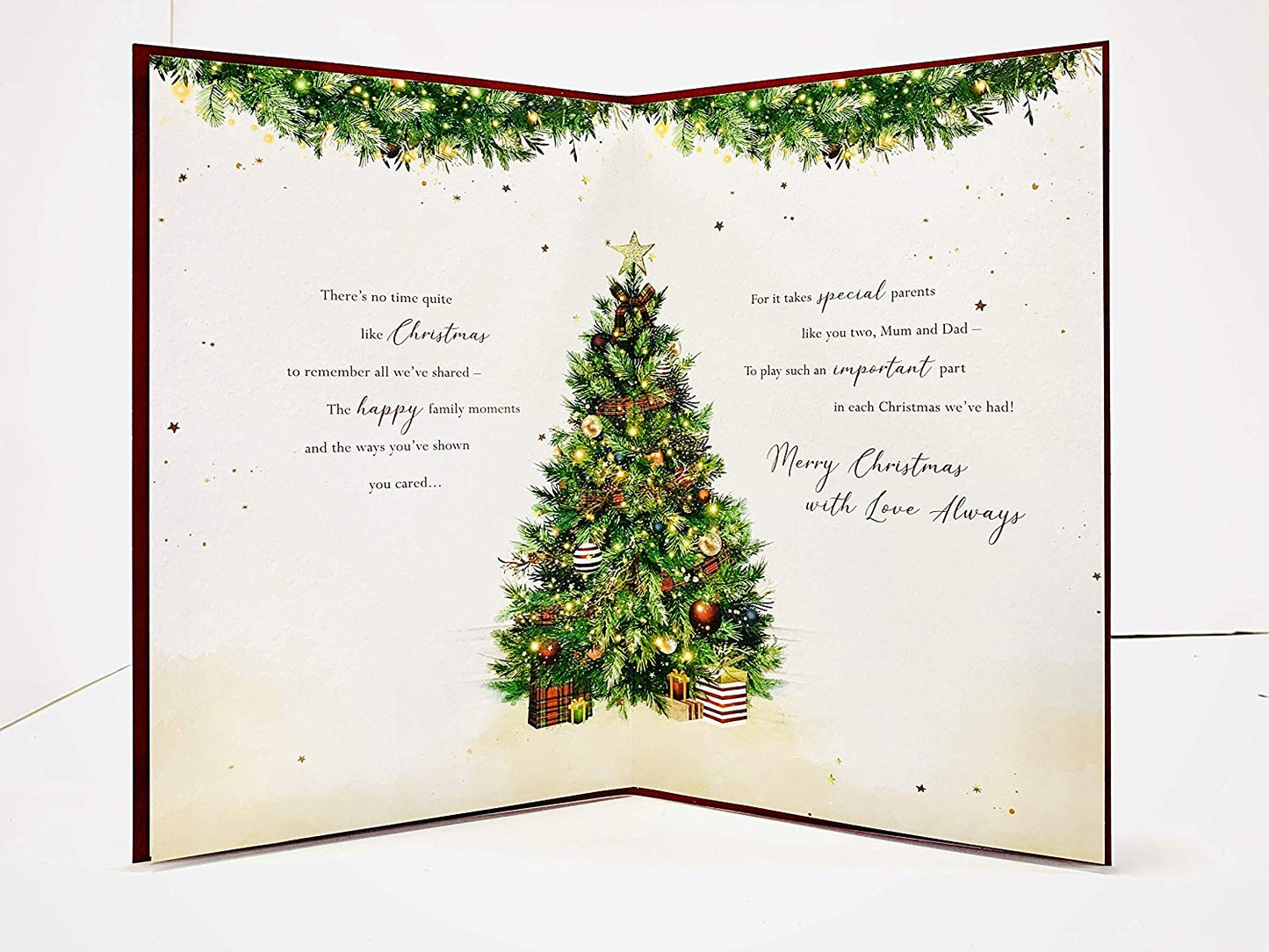 Mum And Dad Xmas Door Decorated Design Christmas Card