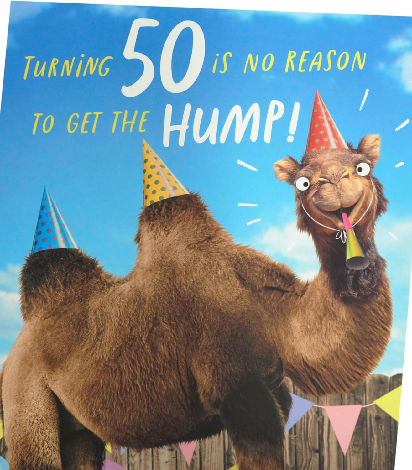 Funny Get The Hump Design 50th Birthday Card