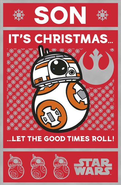 For Son Star Wars Design Red Christmas Card 