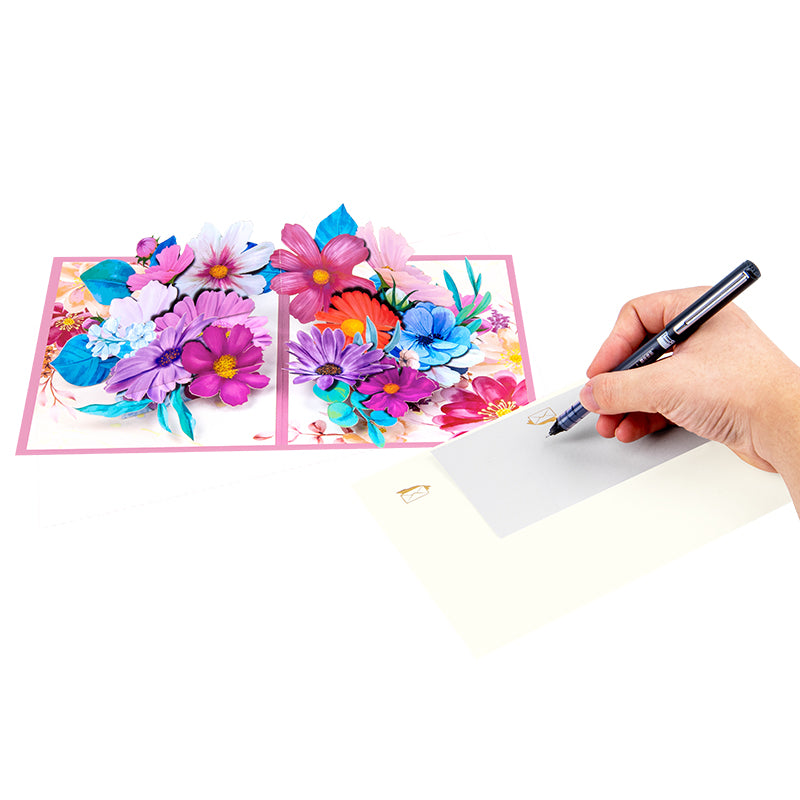 Graceful Galsang Flower Elegant 3D Pop Up Greeting Card
