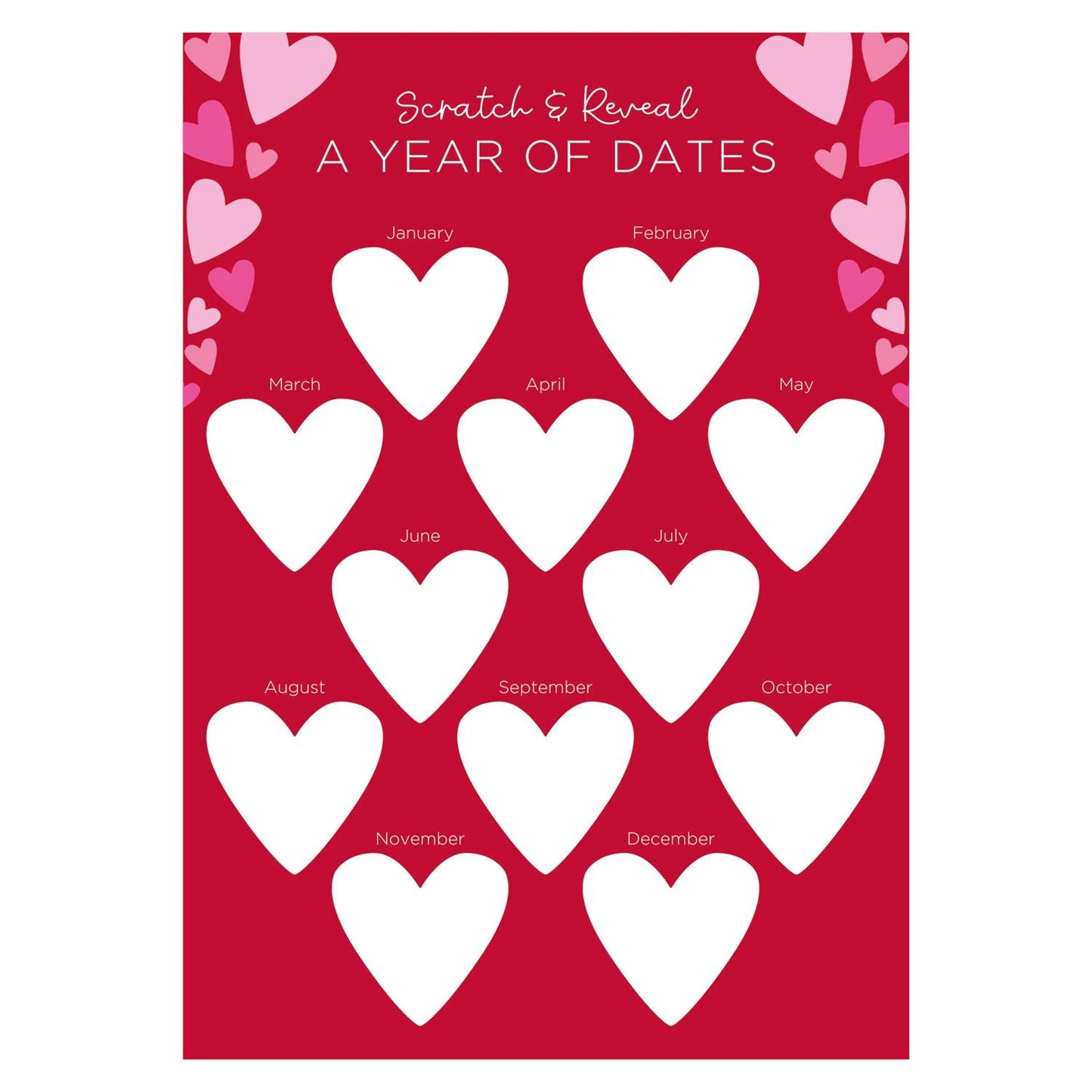 Valentine's Personalisable A Year of Dates Scratch Poster