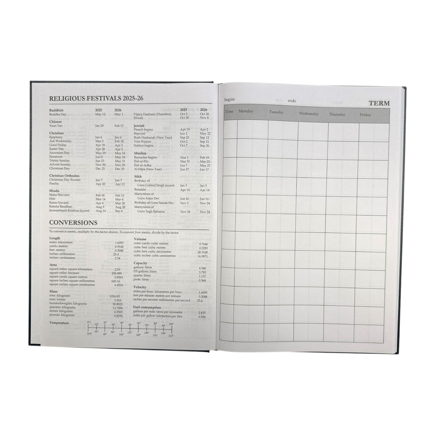 Janrax 2025-2026 A4 Week to View Burgundy Academic Diary