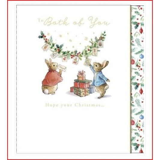 Both of You Christmas Card Cute Peter Rabbit Couple