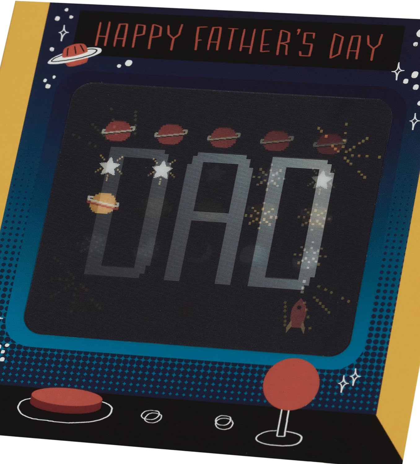 Retro Lenticular Game Design Dad Father's Day Card